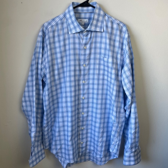 Peter Millar Crown Warren Tartan Shirt Button Plaid Long Sleeve Career‎ Pocket - Picture 3 of 8